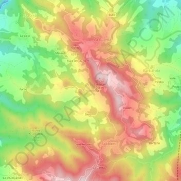 Mappa topografica Anconella, altitudine, rilievo