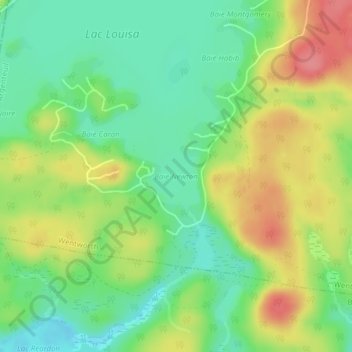 Mappa topografica Baie Newton, altitudine, rilievo