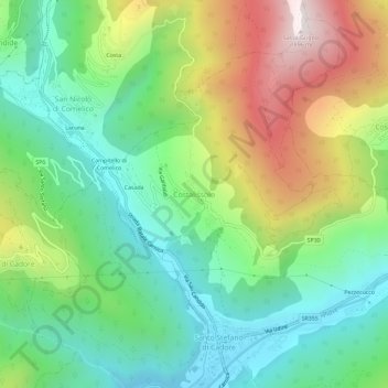 Mappa topografica Costalissoio, altitudine, rilievo