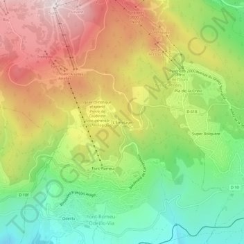 Mappa topografica L'Ermitage, altitudine, rilievo