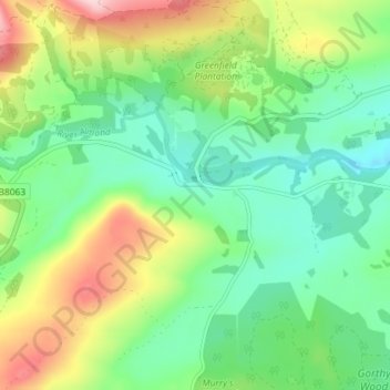 Mappa topografica Buchanty, altitudine, rilievo