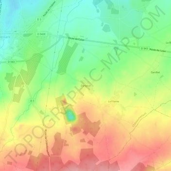 Mappa topografica Dargout, altitudine, rilievo