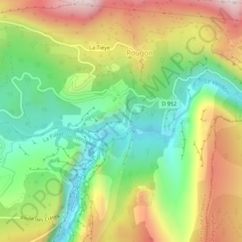 Mappa topografica Point Sublime, altitudine, rilievo