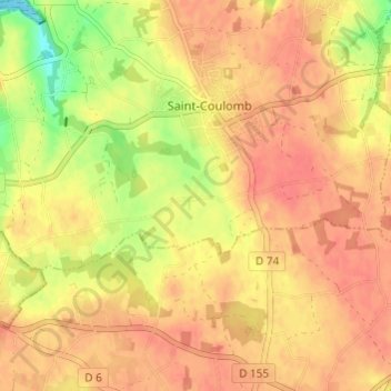Mappa topografica Le Fresne, altitudine, rilievo