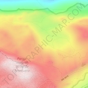 Mappa topografica Torcal de Antequera, altitudine, rilievo