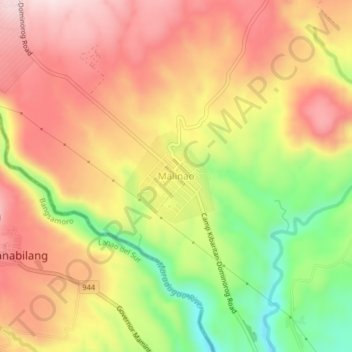 Mappa topografica Malinao, altitudine, rilievo