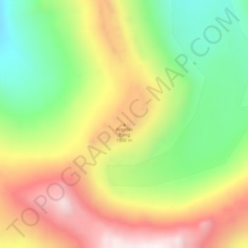 Mappa topografica Angelin Bjerg, altitudine, rilievo