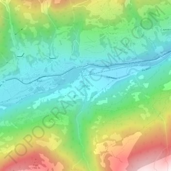 Mappa topografica Zignau, altitudine, rilievo