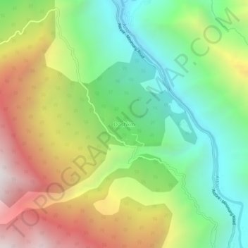Mappa topografica Dashkin, altitudine, rilievo