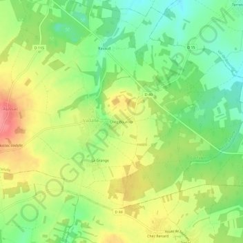 Mappa topografica Chez Bourrier, altitudine, rilievo