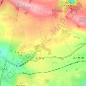 Mappa topografica Chelynch, altitudine, rilievo