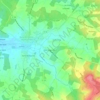 Mappa topografica Chez Chagnollaud, altitudine, rilievo