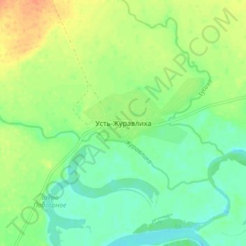 Mappa topografica Усть-Журавлиха, altitudine, rilievo