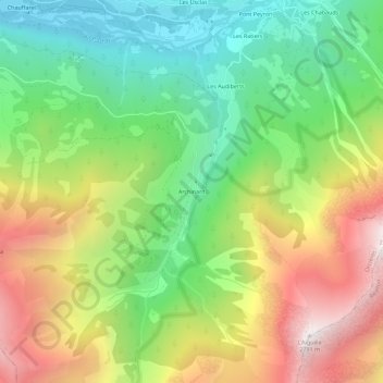 Mappa topografica Archinard, altitudine, rilievo