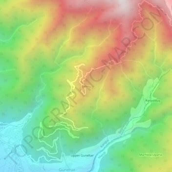 Mappa topografica Billing, altitudine, rilievo