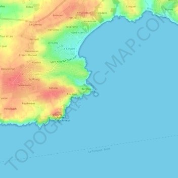 Mappa topografica Bertheaume, altitudine, rilievo
