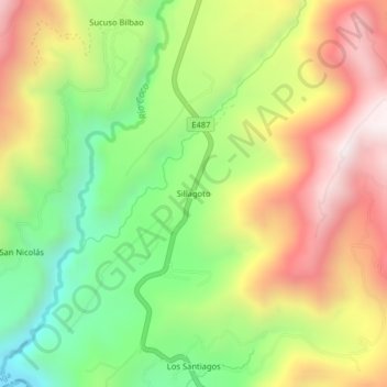 Mappa topografica Sillagoto, altitudine, rilievo
