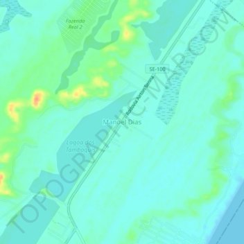 Mappa topografica Manoel Dias, altitudine, rilievo