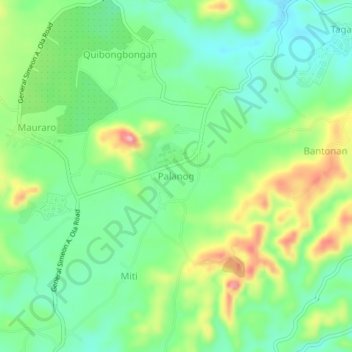 Mappa topografica Palanog, altitudine, rilievo
