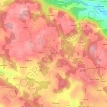 Mappa topografica Fetan Ver, altitudine, rilievo