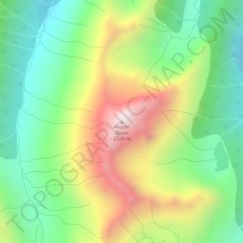 Mappa topografica Mount Sloan, altitudine, rilievo