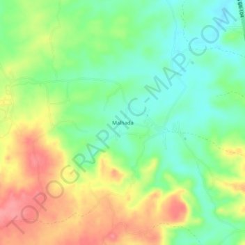 Mappa topografica Malhada, altitudine, rilievo