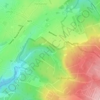 Mappa topografica Belleheid, altitudine, rilievo