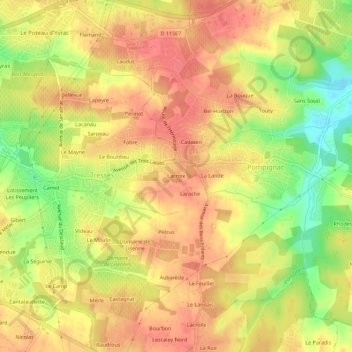 Mappa topografica Lacroix, altitudine, rilievo