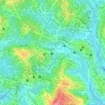 Mappa topografica saint anastasie, altitudine, rilievo