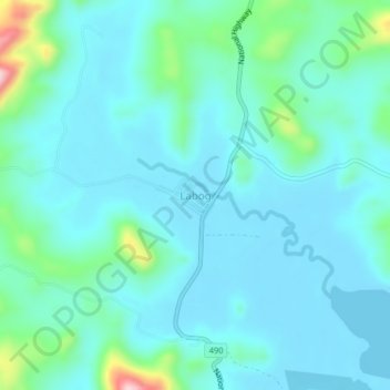 Mappa topografica Labog, altitudine, rilievo