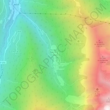 Mappa topografica Gleyzin, altitudine, rilievo