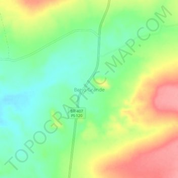 Mappa topografica Brejo Grande, altitudine, rilievo