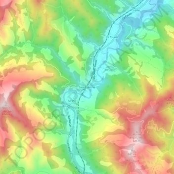 Mappa topografica Sant'Eufemia, altitudine, rilievo