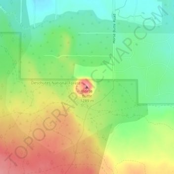 Mappa topografica Horse Butte, altitudine, rilievo