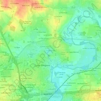 Mappa topografica La Ricoquais, altitudine, rilievo