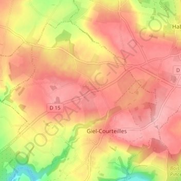 Mappa topografica Courteilles, altitudine, rilievo
