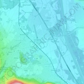 Mappa topografica Grießenbach, altitudine, rilievo