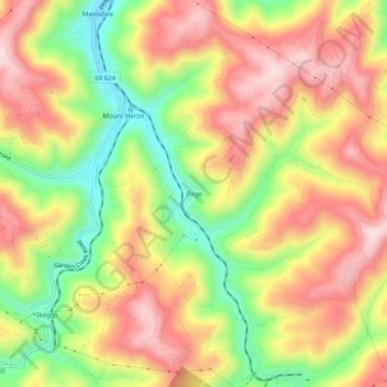 Mappa topografica Page, altitudine, rilievo