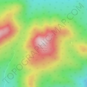 Mappa topografica Seymour Mountain, altitudine, rilievo