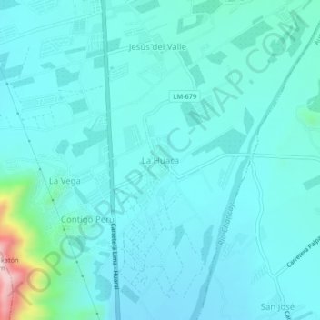 Mappa topografica La Huaca, altitudine, rilievo