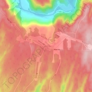 Mappa topografica Santa Rosa, altitudine, rilievo
