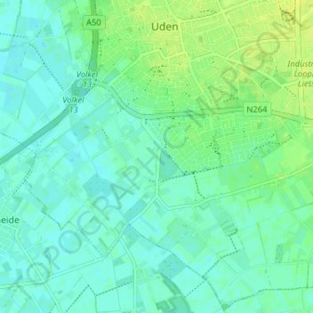 Mappa topografica Eikenheuvel, altitudine, rilievo
