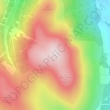 Mappa topografica Criffel, altitudine, rilievo