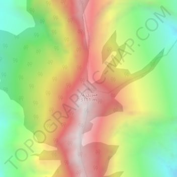 Mappa topografica Mizri Ghar, altitudine, rilievo