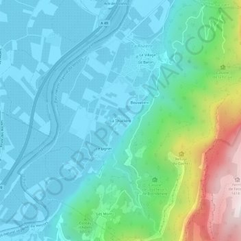 Mappa topografica La Thuillière, altitudine, rilievo