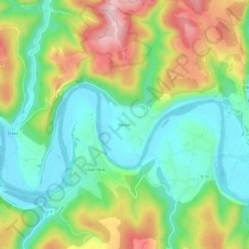 Mappa topografica Seuzac, altitudine, rilievo
