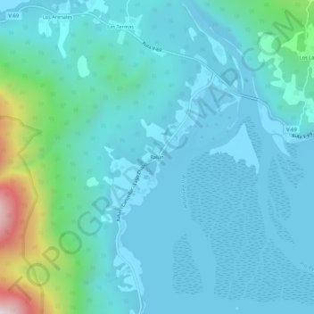 Mappa topografica Ralún, altitudine, rilievo