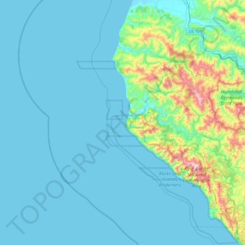 Mappa topografica Christmas Rock, altitudine, rilievo