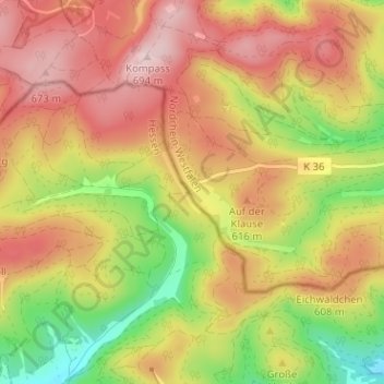 Mappa topografica Sohl, altitudine, rilievo