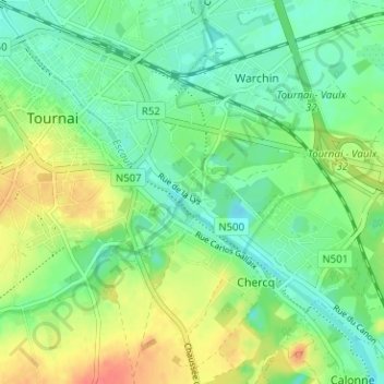 Mappa topografica Allain, altitudine, rilievo
